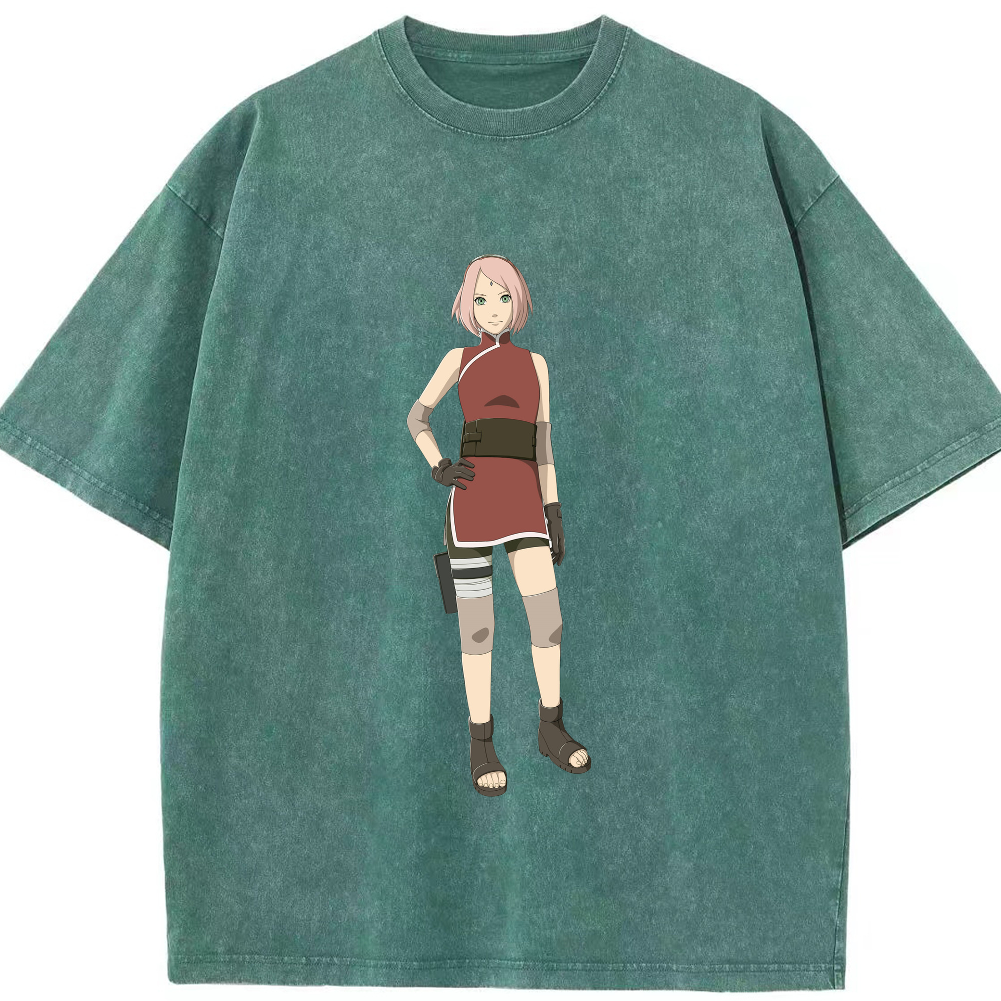 （画像用） NARUTO -ナルト- 春野サクラ Haruno Sakura 綿100% ヴィンテージ風 半袖Tシャツ（フロントプリント）